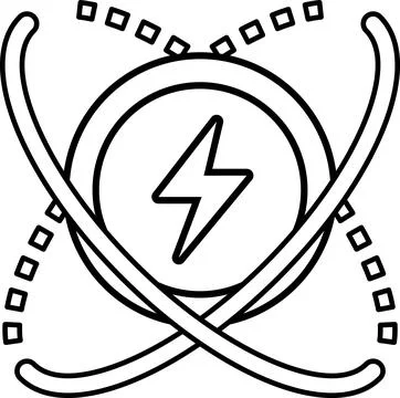 Circle with a lightning bolt in the middle Stock Illustration