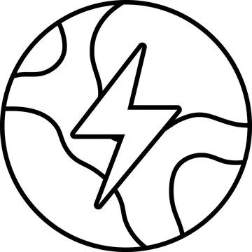 Circle with a lightning bolt in the middle Stock Illustration