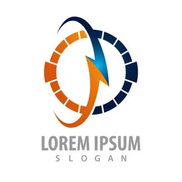 Circle lightning logo concept design. Symbol graphic template element vector Stock Illustration