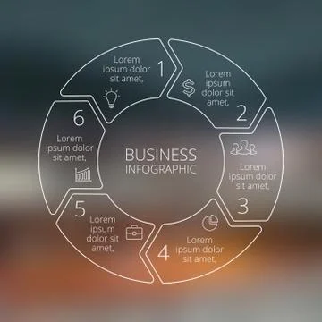Circle line arrows infographic. Template for cycle diagram, graph, presentation Stock Illustration