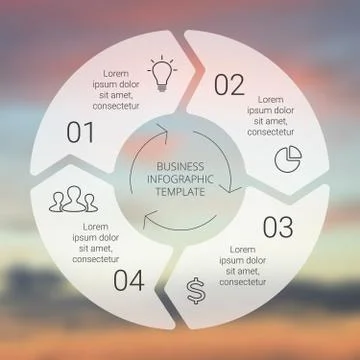 Circle line arrows infographic. Template for cycle diagram, graph, presentation 스톡 일러스트