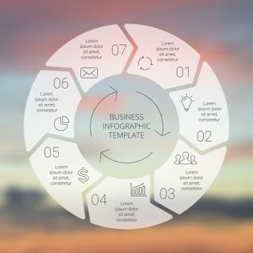 Circle line arrows infographic. Template for cycle diagram, graph, presentation Illustrazione stock