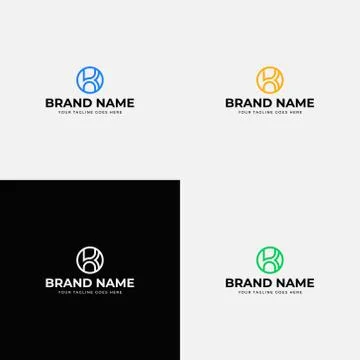 Circle line art Initial letter k logo design vector template. K letter icon,  Stock Illustration