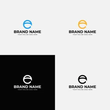 Circle line art modern creative Circle Letter E Letter Logo Design Vector . L Stock Illustration