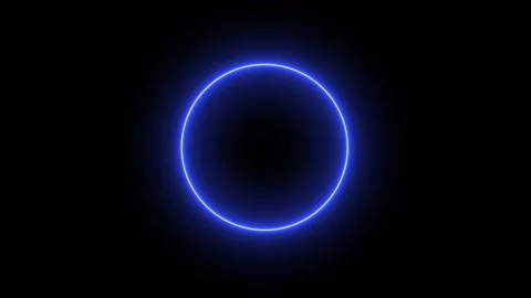 Circle line blue neon glow animation Video stock 297655960