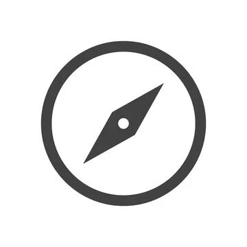 Circle line compass needle icon flat vector illustration イラスト素材