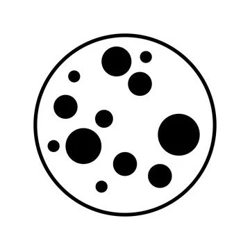 Circle line icon moon flat vector Stock Illustration