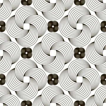Circle Line Icon Seamless Pattern Isolated on White Background Stock Illustration