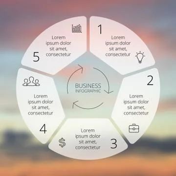 Circle line infographic. Template for cycle diagram, graph, presentation and Stock Illustration