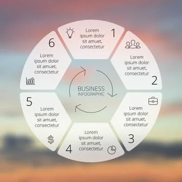 Circle line infographic. Template for cycle diagram, graph, presentation and Stock Illustration