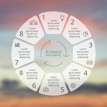 Circle line infographic. Template for cycle diagram, graph, presentation and Stock Illustration