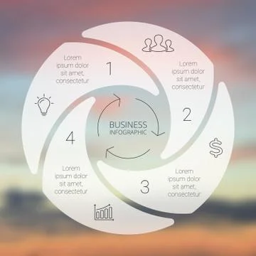 Circle line infographic. Template for cycle diagram, graph, presentation and Stock Illustration