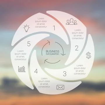 Circle line infographic. Template for cycle diagram, graph, presentation and Stock Illustration