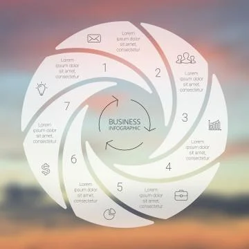 Circle line infographic. Template for cycle diagram, graph, presentation and Stock Illustration