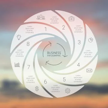 Circle line infographic. Template for cycle diagram, graph, presentation and Stock Illustration