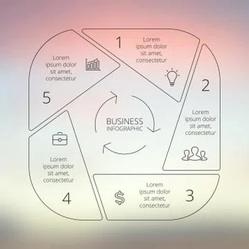 Circle line infographic. Template for cycle diagram, graph, presentation and Stock Illustration