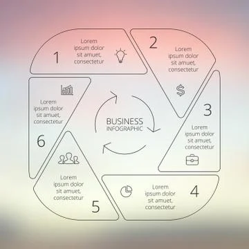 Circle line infographic. Template for cycle diagram, graph, presentation and Stock Illustration