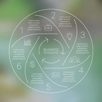 Circle line infographic. Template for cycle diagram, graph, presentation and Stock Illustration