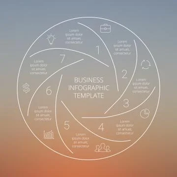 Circle line infographic. Template for cycle diagram, graph, presentation and Stock Illustration