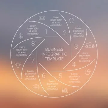 Circle line infographic. Template for cycle diagram, graph, presentation and Stock Illustration