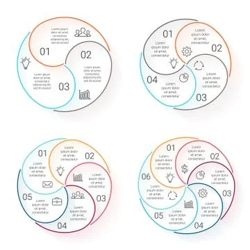 Circle line infographic. Template for cycle diagram, graph, presentation and Stock Illustration