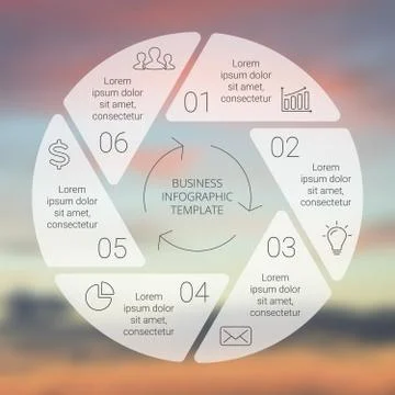 Circle line infographic. Template for cycle diagram, graph, presentation and Stock Illustration