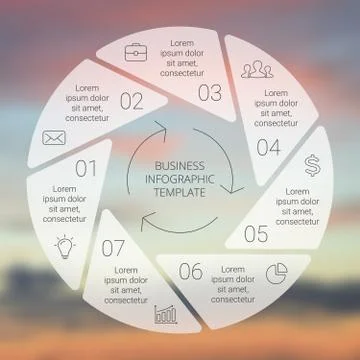 Circle line infographic. Template for cycle diagram, graph, presentation and Stock Illustration