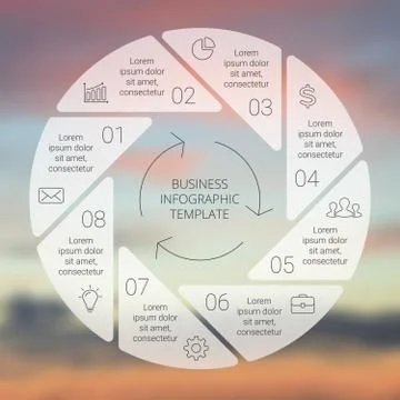 Circle line infographic. Template for cycle diagram, graph, presentation and Stock Illustration