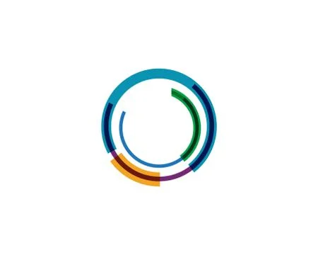 Circle line  Logo Template vector icon Illustrazione stock