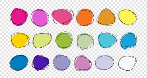 Circle line set. vector circles for message note mark design element. circl.. Illustrazione stock