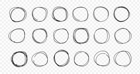 Circle line set. vector circles for message note mark design element. circl.. Illustrazione stock