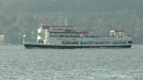 Circle Line Sightseeing Ship Hudson River New York Stock-Footage 150634761