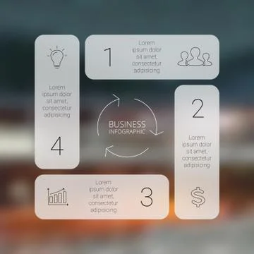 Circle line square infographic. Template for cycle diagram, graph, presentation Stock Illustration