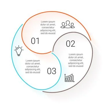 Circle line stroke infographic. Template for cycle diagram, graph, presentation Stock Illustration