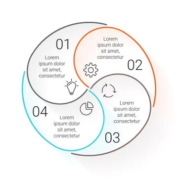 Circle line stroke infographic. Template for cycle diagram, graph, presentation Stock Illustration