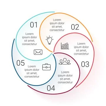 Circle line stroke infographic. Template for cycle diagram, graph, presentation Stock Illustration