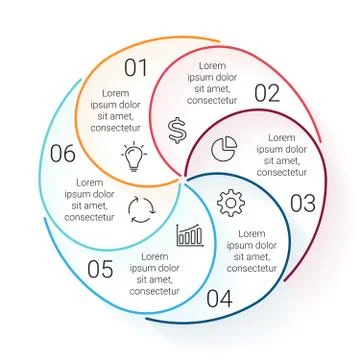 Circle line stroke infographic. Template for cycle diagram, graph, presentation Stock Illustration