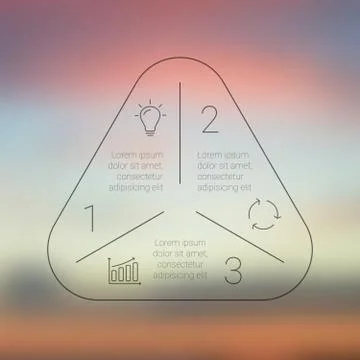 Circle line triangle infographic. Template for cycle diagram, graph Stock Illustration