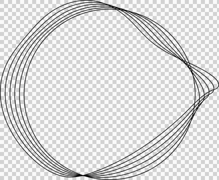 Circle line warped in round frame. Technology element イラスト素材