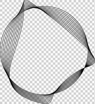 Circle line warped in round frame. Technology element Stock Illustration