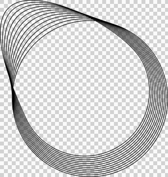 Circle line warped in round frame. Technology element Stock-Illustration