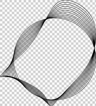 Circle line warped in round frame. Technology element Stock Illustration