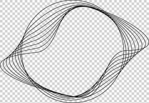 Circle line warped in round frame. Technology element Stock Illustration