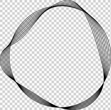 Circle line warped in round frame. Technology element Stock Illustration