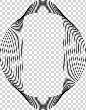 Circle line warped in round frame. Technology element Stock Illustration