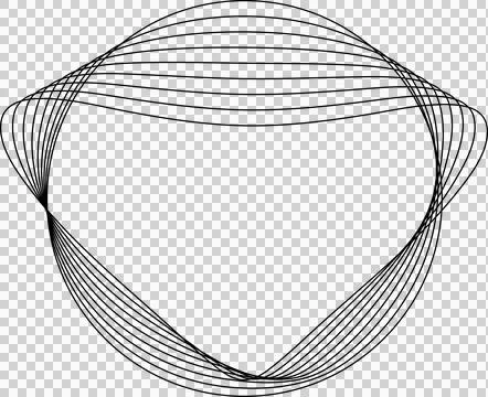 Circle line warped in round frame. Technology element Ilustração Stock