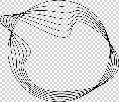 Circle line warped in round frame. Technology element Stock Illustration