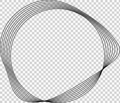 Circle line warped in round frame. Technology element イラスト素材