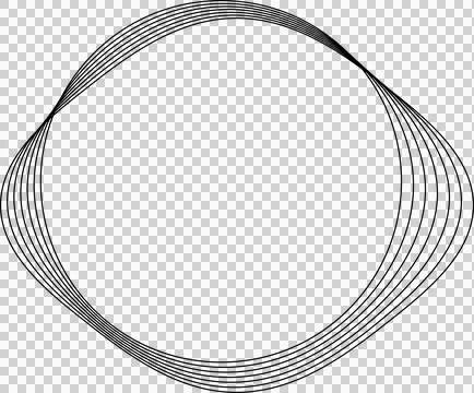 Circle line warped in round frame. Technology element Stock Illustration
