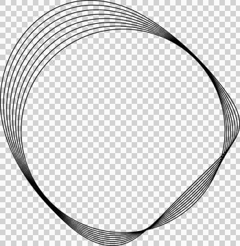 Circle line warped in round frame. Technology element Ilustração Stock